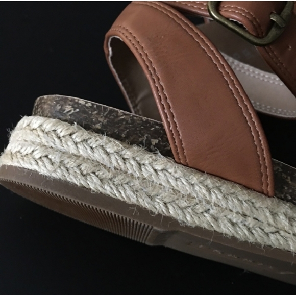 Esprit Jenna Espadrille Sandals Brown Open Toe Buckle Adjustable Ankle Strap - Picture 5 of 8